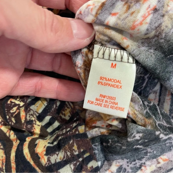 Torn Ronny Kobo Printed Tee Shirt Dress Bodycon Long Sleeve - Picture 4 of 7